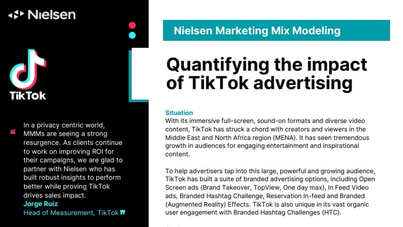 尼尔森TikTok营销组合模型研究